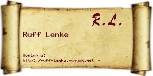Ruff Lenke névjegykártya